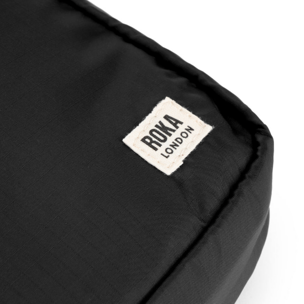 Roka London Bond Crossbody Bag, Black (Recycled  Nylon Ripstop)