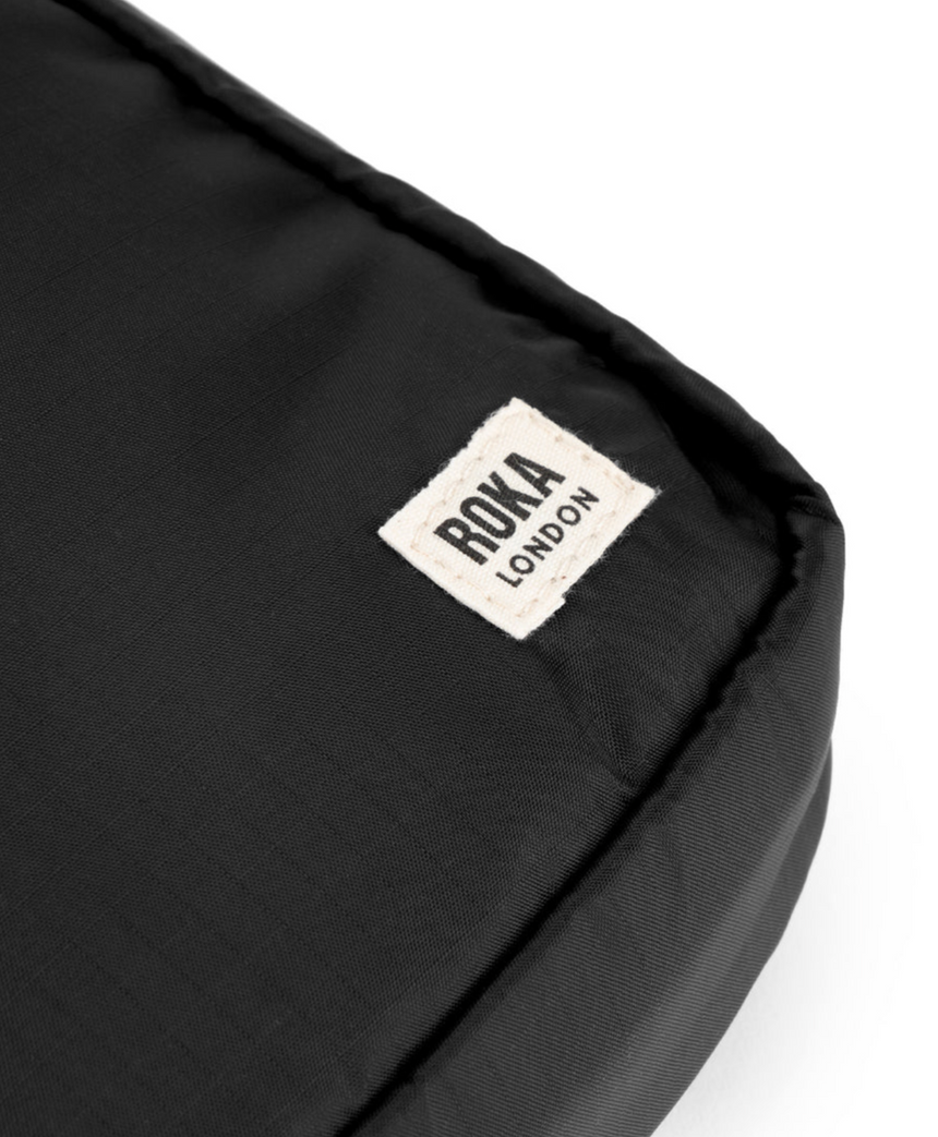 Roka London Bond Crossbody Bag, Black (Recycled  Nylon Ripstop)
