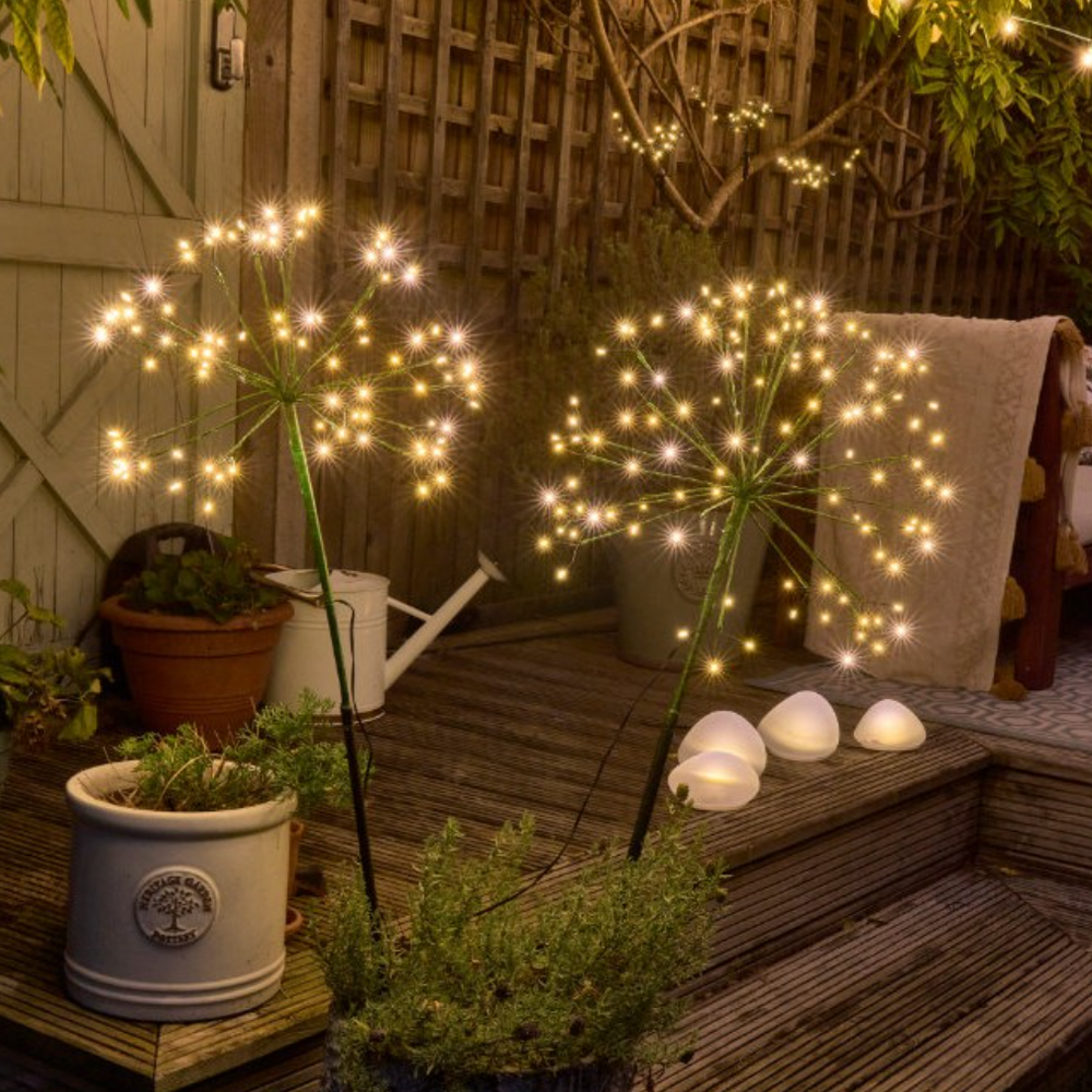 Solar Powered LED Dandelion Light, Green