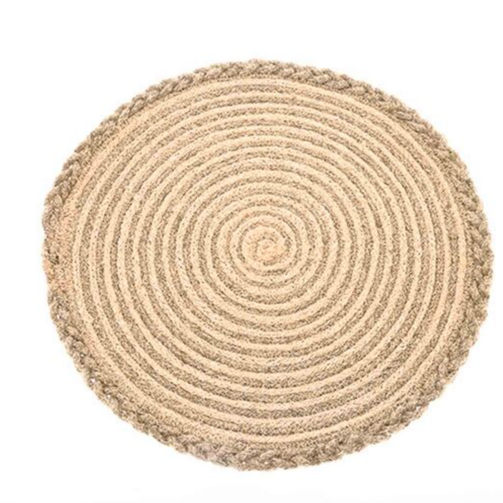 Walton & Co Circular Plaited Jute Placemat, Olive
