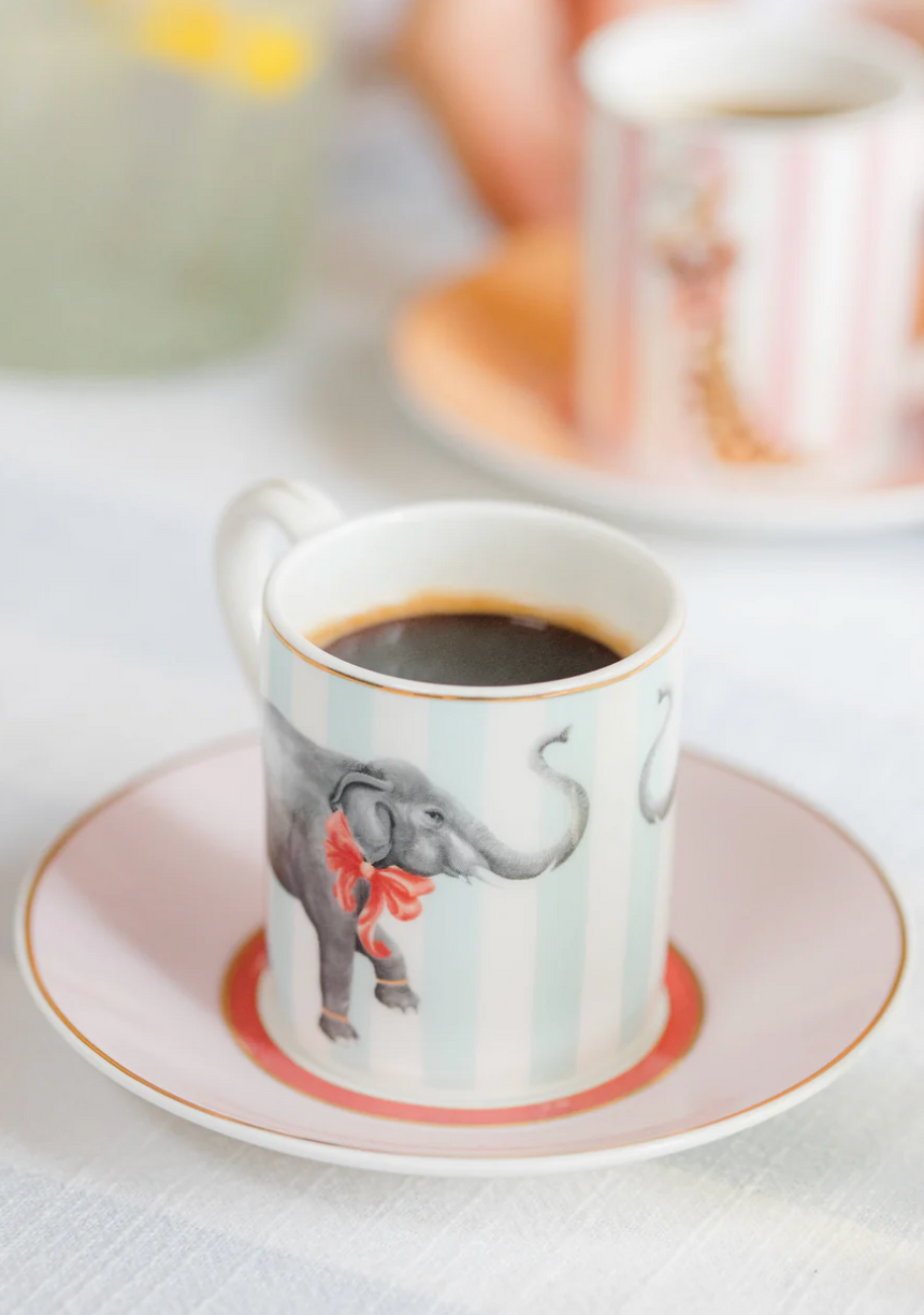 Yvonne Ellen Animal Espresso Cup & Saucer (Set of 2 )