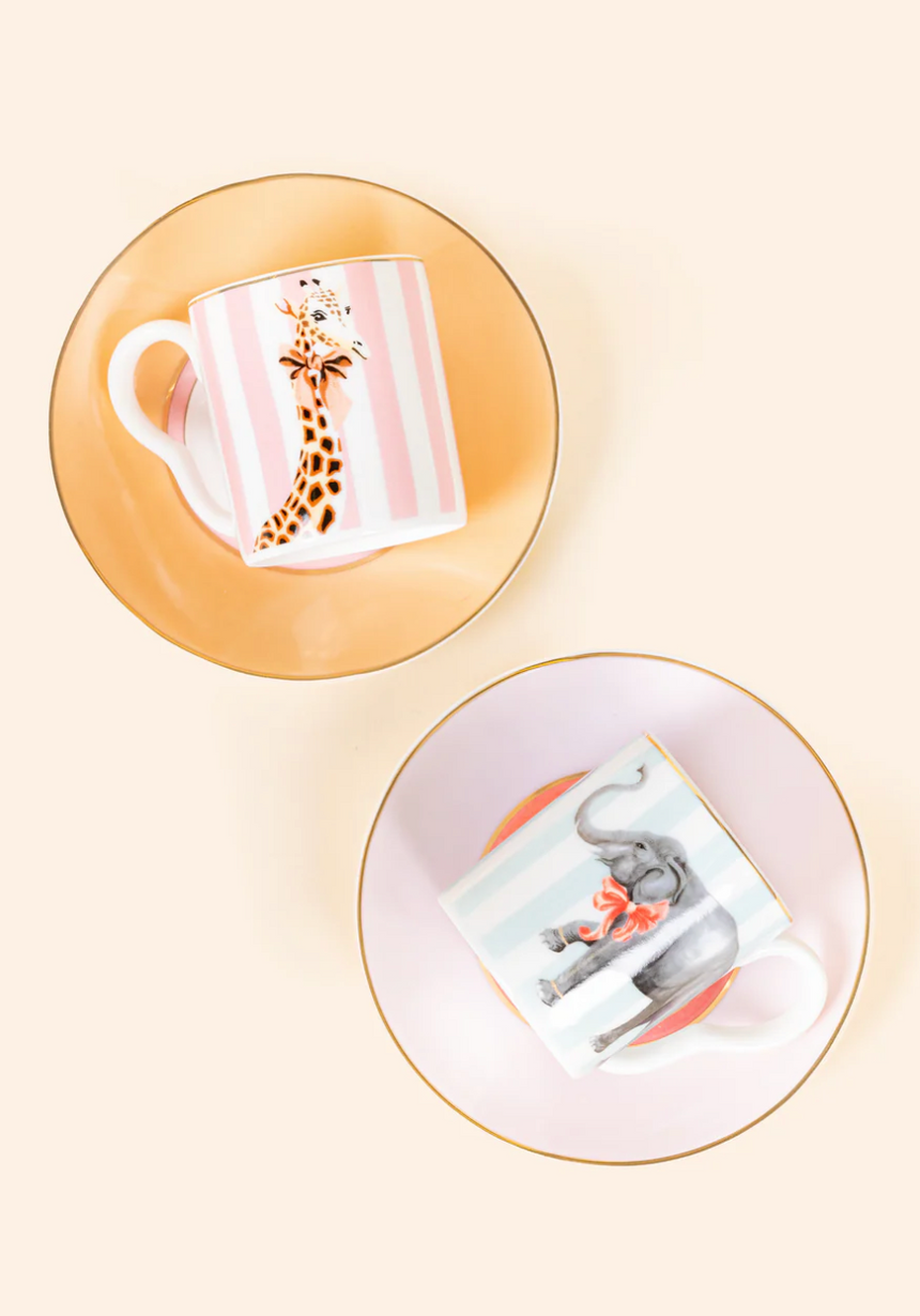 Yvonne Ellen Animal Espresso Cup & Saucer (Set of 2 )
