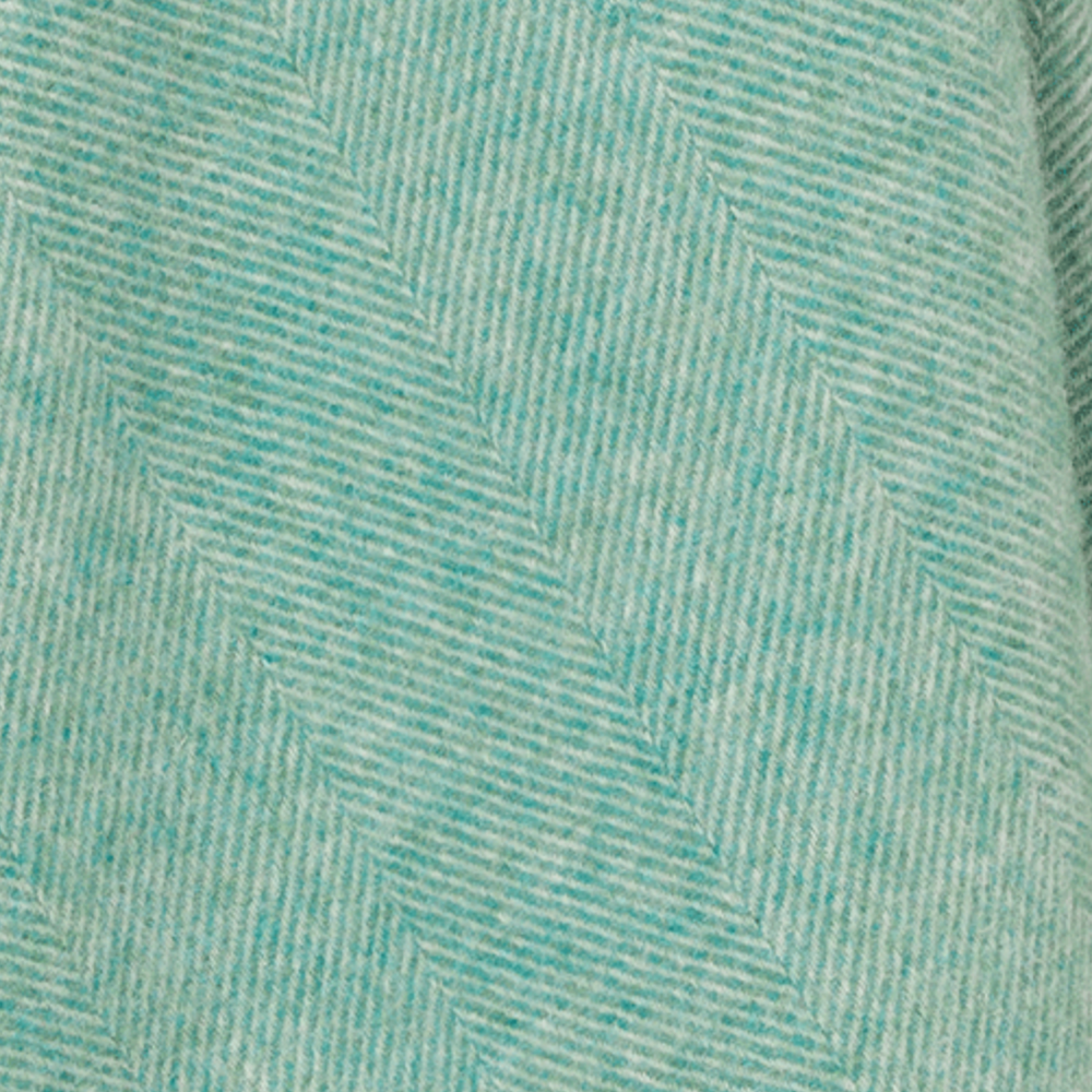 Bronte By Moon Herringbone Pure New Wool Throw, Aqua