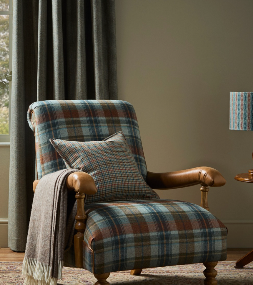 Bronte By Moon Herringbone Pure New Wool Throw, Vintage Grey