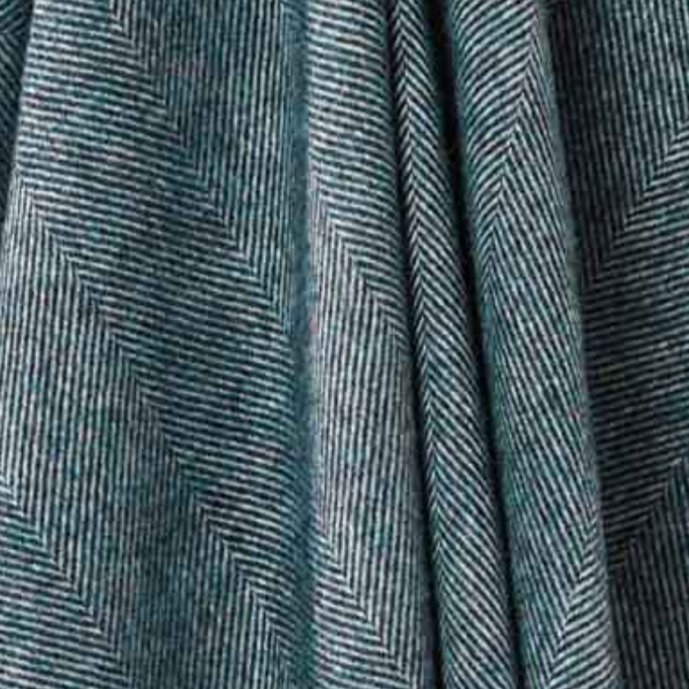 Bronte By Moon Herringbone Pure New Wool Throw, Teal