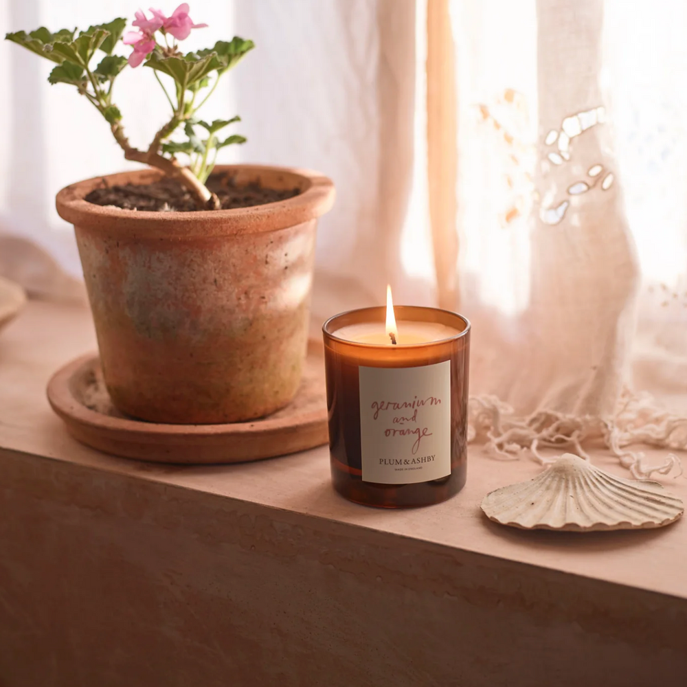 Plum & Ashby Scented Votive, Geranium & Orange