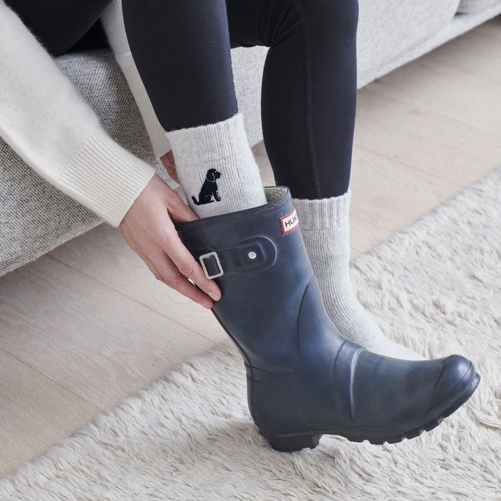 Sweet William Dog Walker Socks, Black Cockapoo