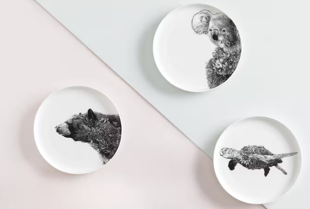Maxwell & Williams Marini Ferlazzo Wildlife Side Plate, Green Sea Turtle