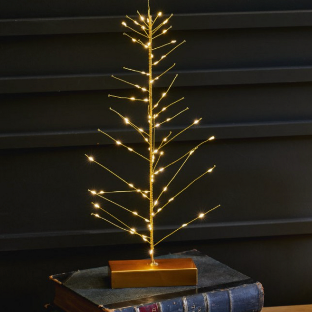 LED Festive Table Tree, Gold