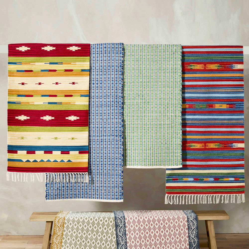 Walton & Co Kilim Narrow Stripe Cotton Rug