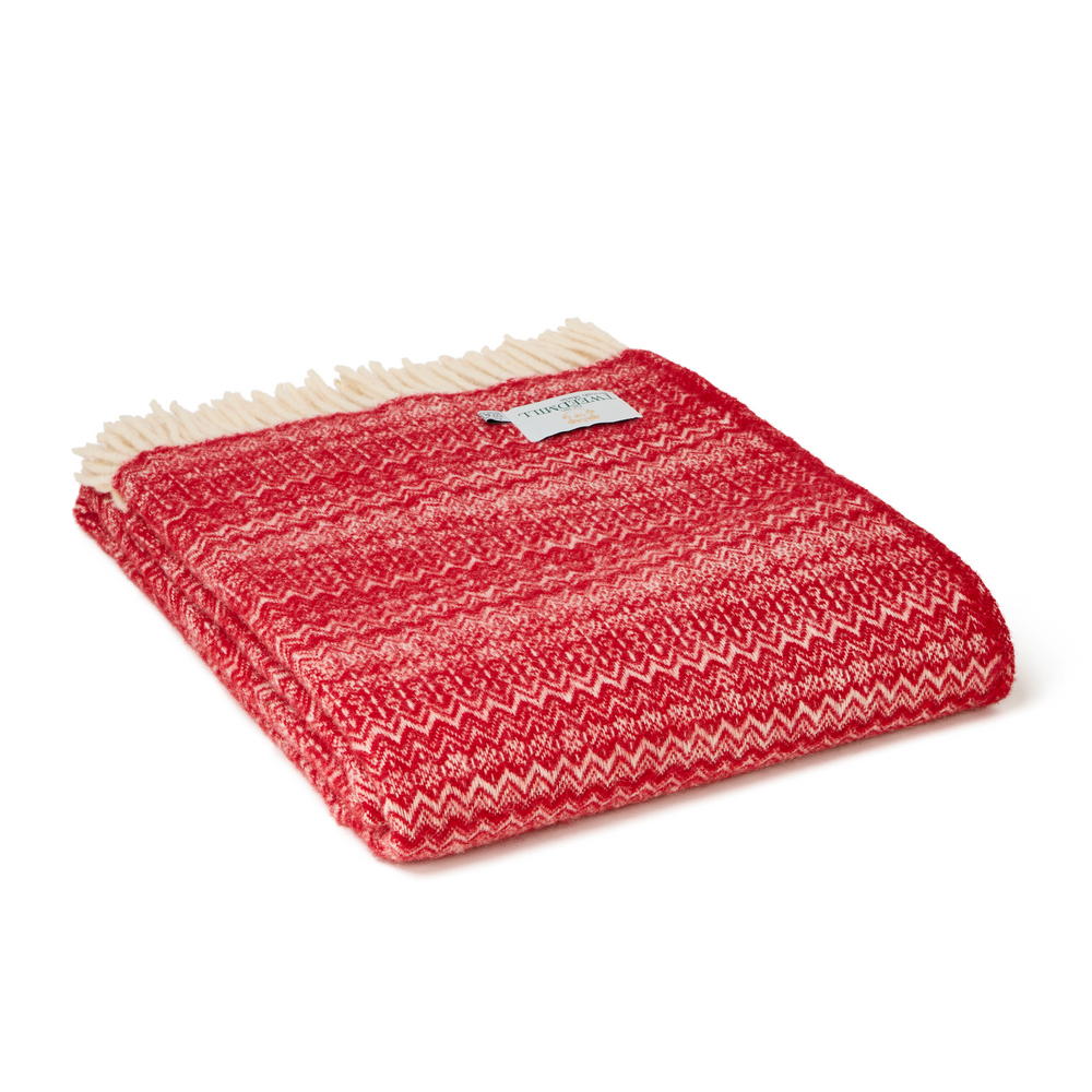 Tweedmill Fair Isle Pure New Wool Throw, Red