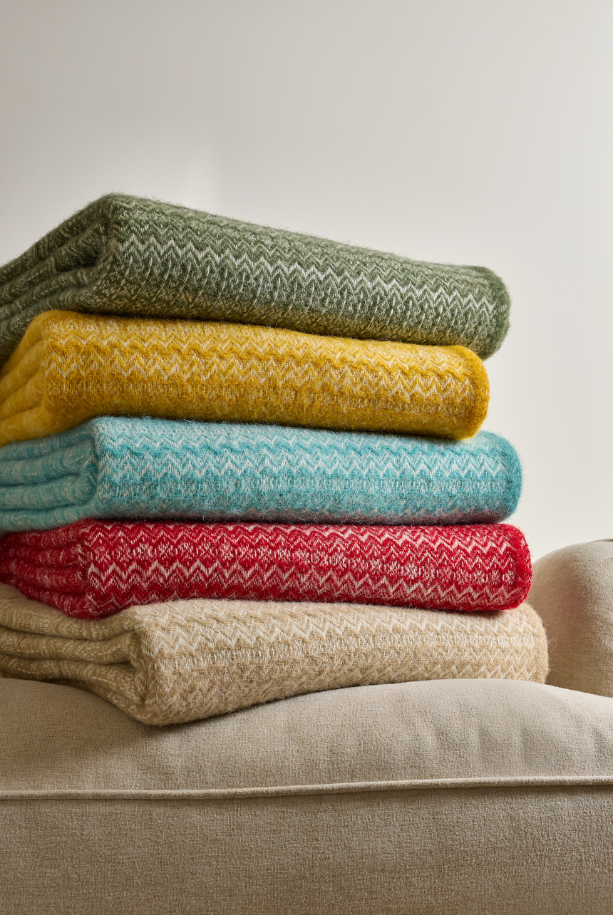 Tweedmill Fair Isle Pure New Wool Throw, Red