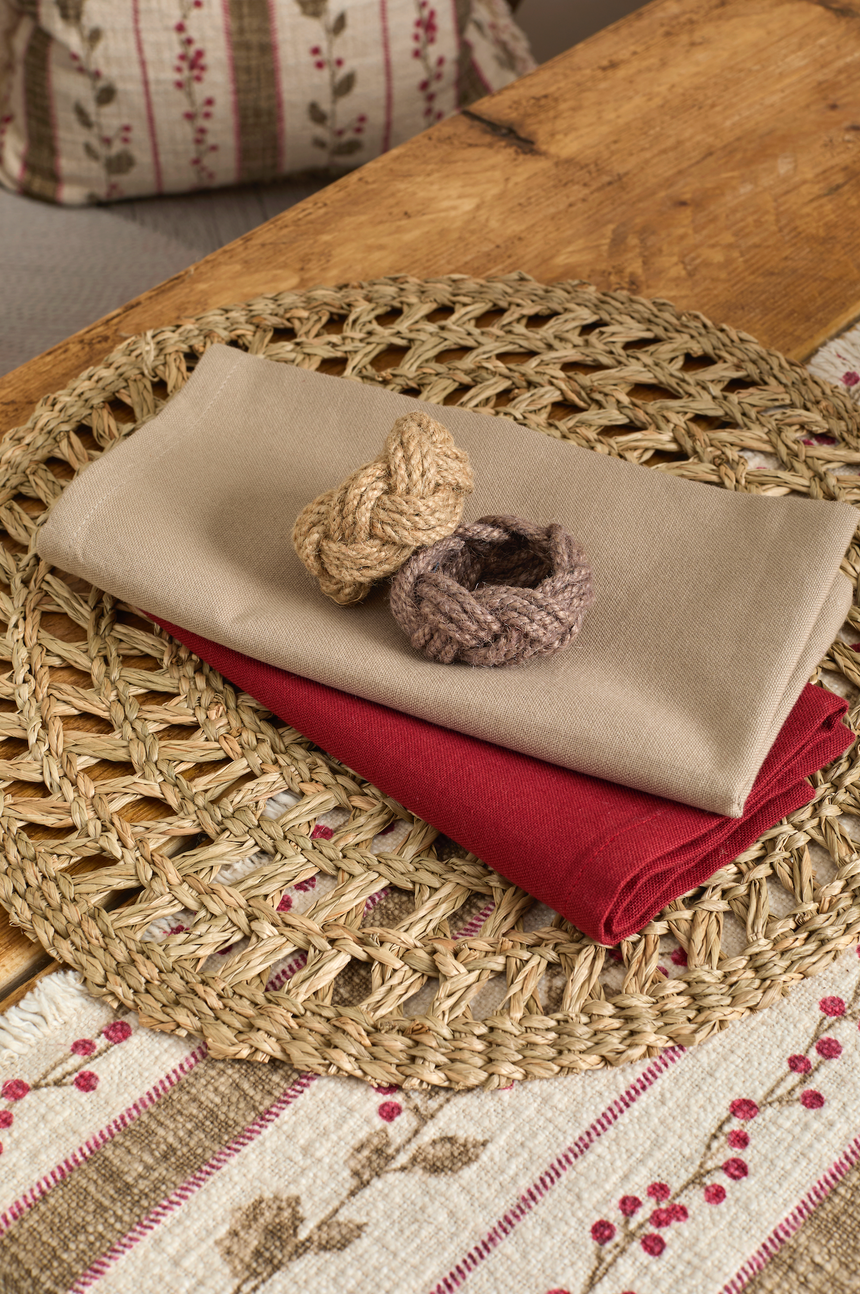 Walton & Co Cotton Napkins, Stone (Set Of 4)