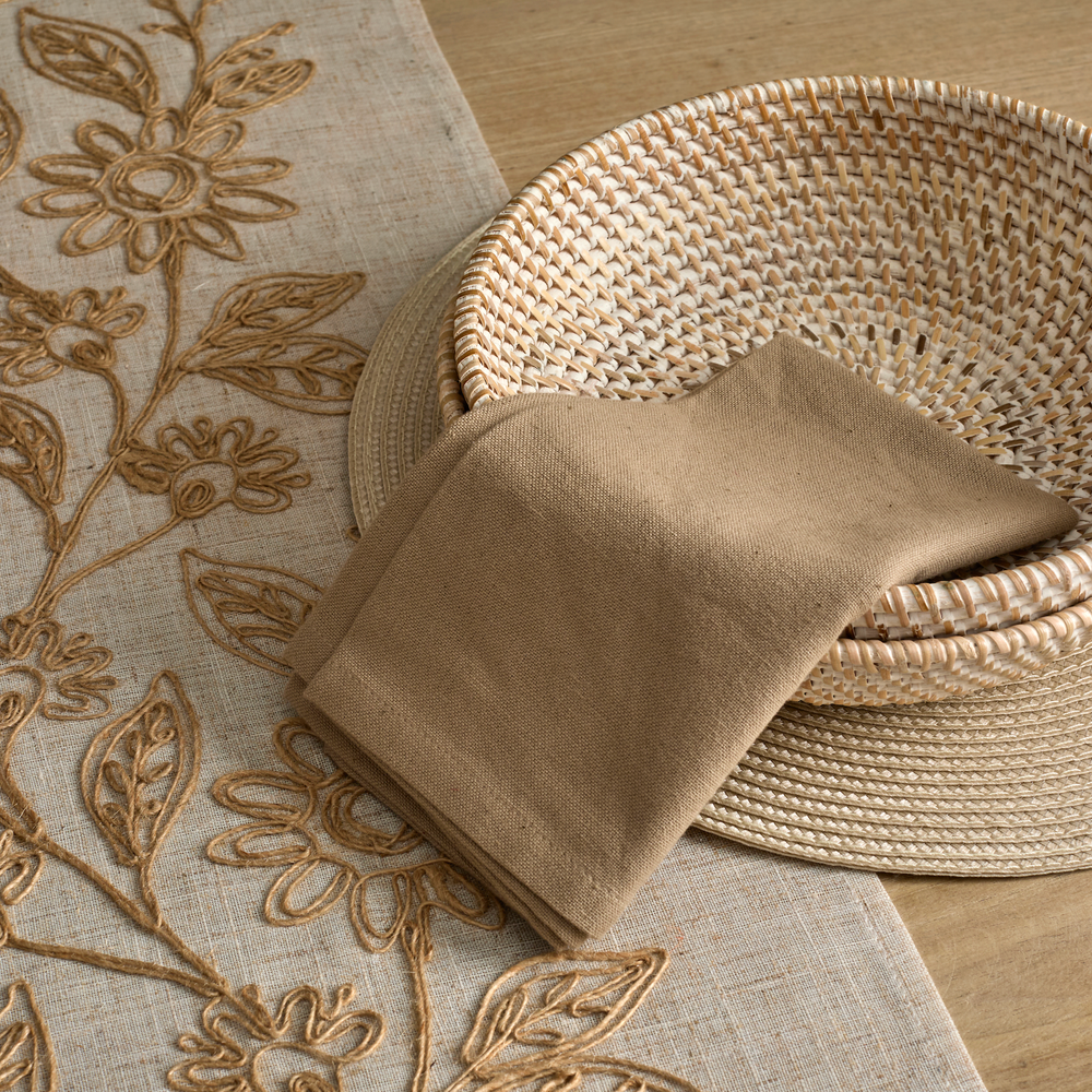 Walton & Co Cotton Napkins, Stone (Set Of 4)