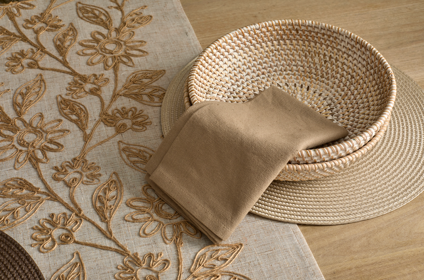 Walton & Co Cotton Napkins, Stone (Set Of 4)