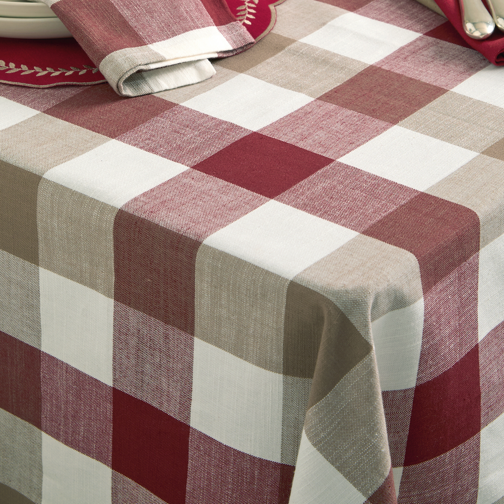 Walton & Co Vermont Tablecloth, Merlot & Mocha