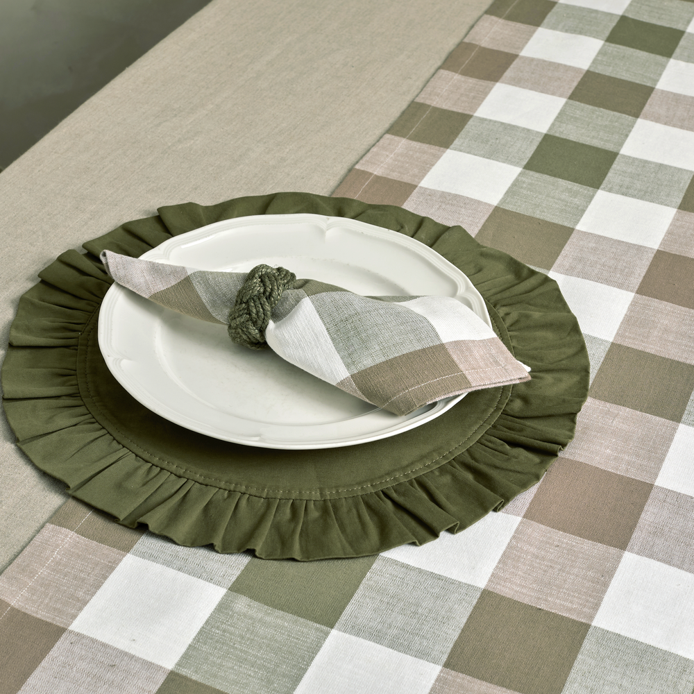 Walton & Co Vermont Napkins Olive & Mocha (set of 4)