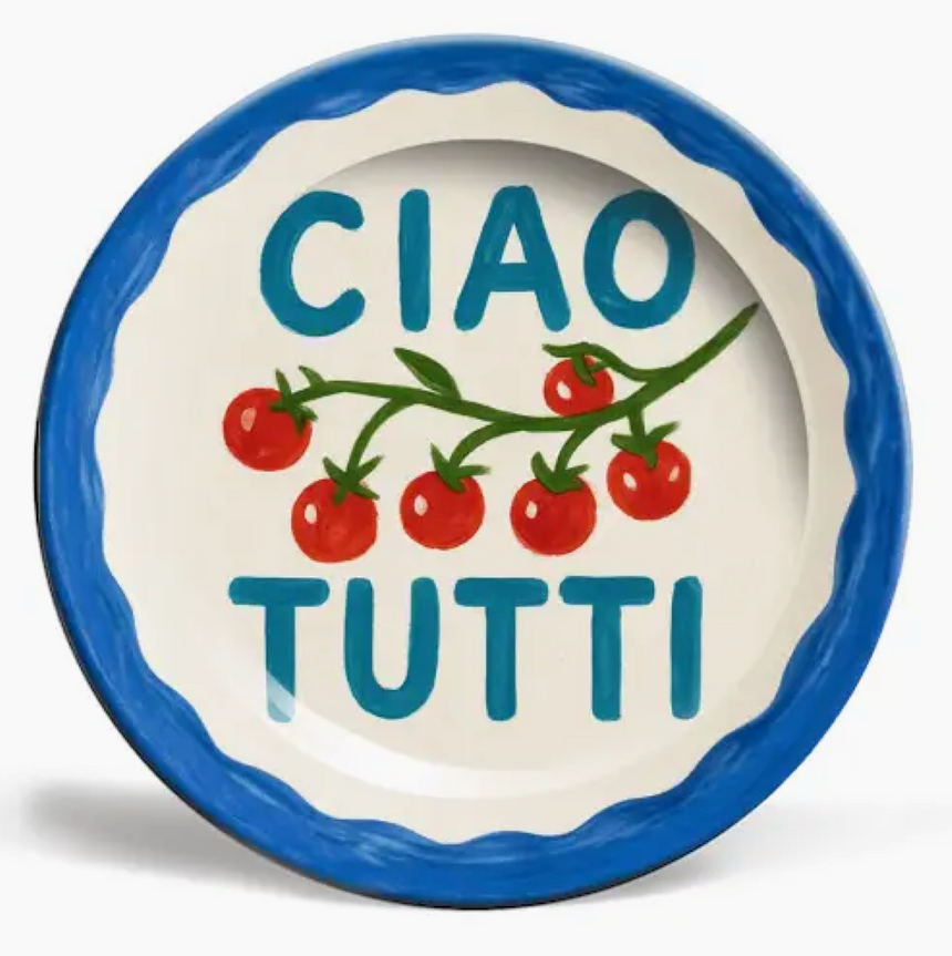 Ciao Tutti Ceramic Dinner Plate By Ms Doodle
