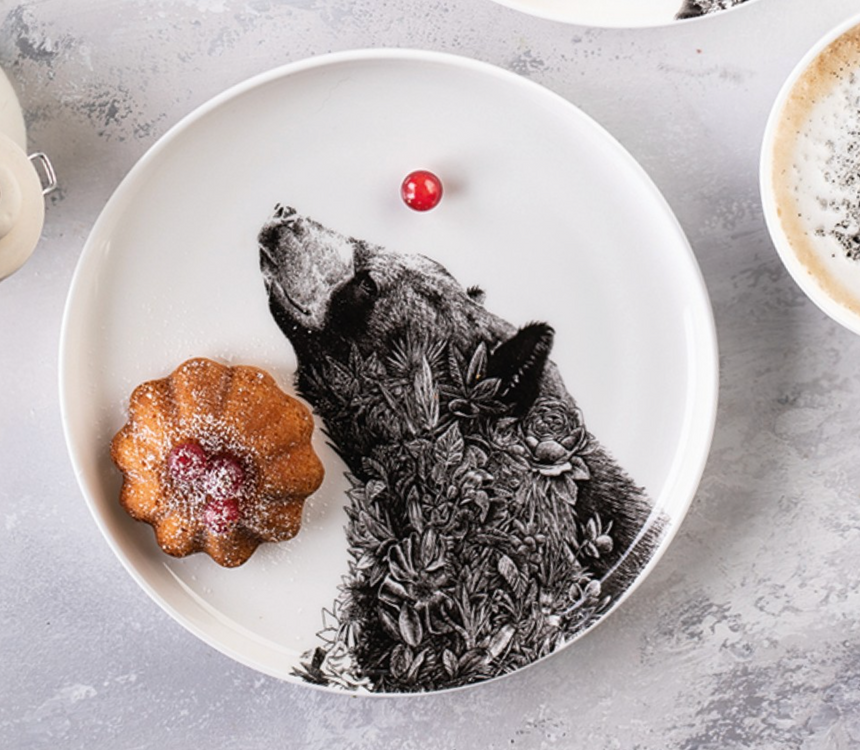 Maxwell & Williams Marini Ferlazzo Wildlife Side Plate, Asiatic Black Bear