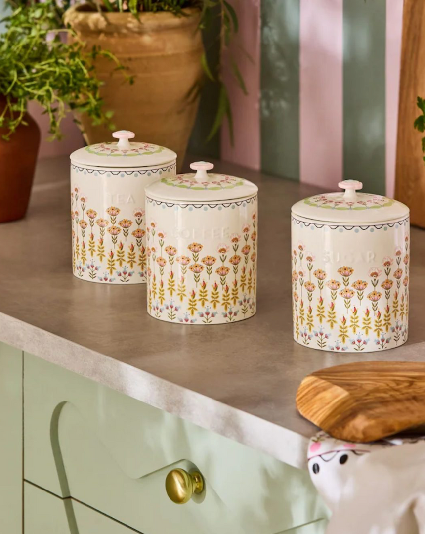 Cath Kidston Painted Table Ceramic Coffee Storage Jar