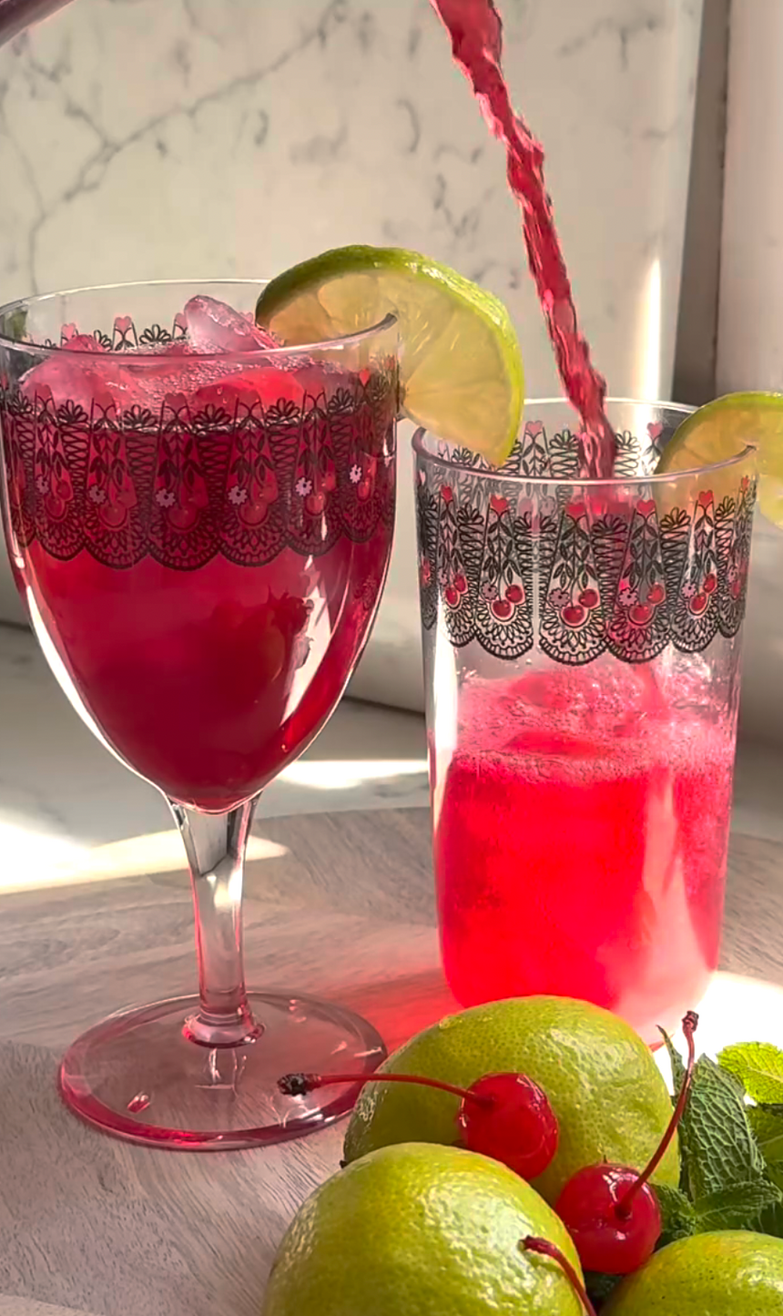 Cath Kidston Cherry picnic Wine Glass