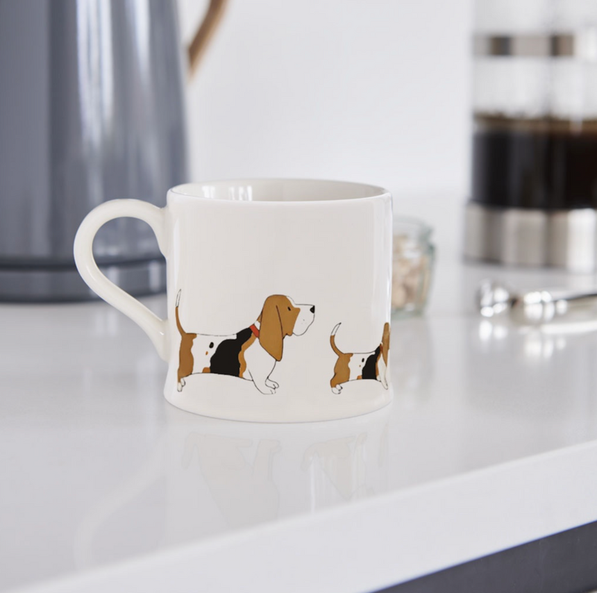 Sweet William Ceramic Mug, Basset Hound