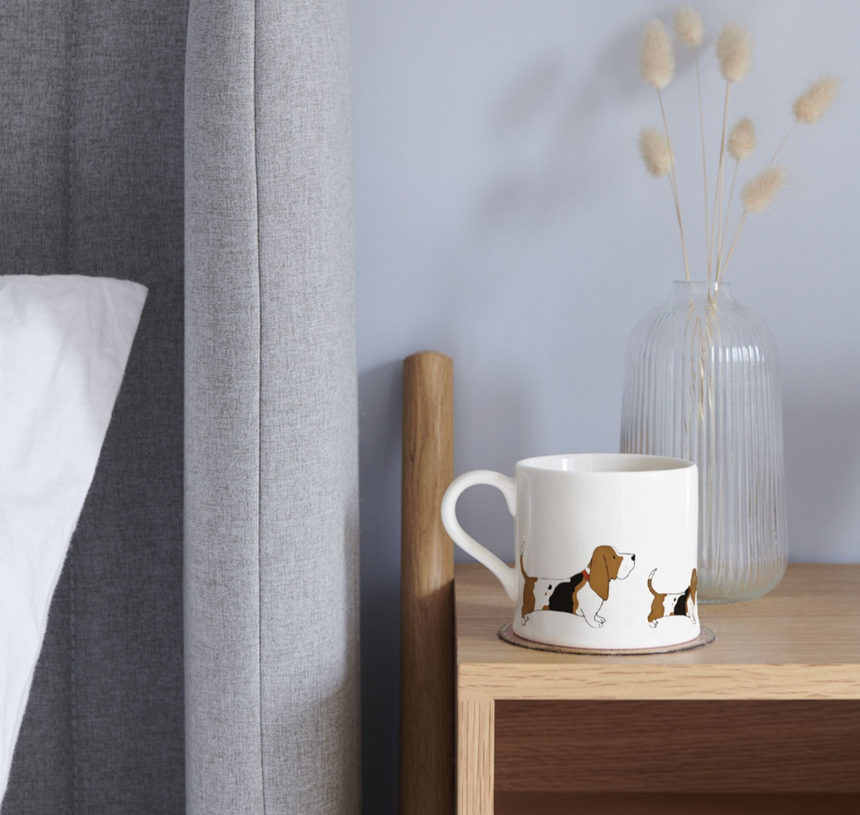 Sweet William Ceramic Mug, Basset Hound