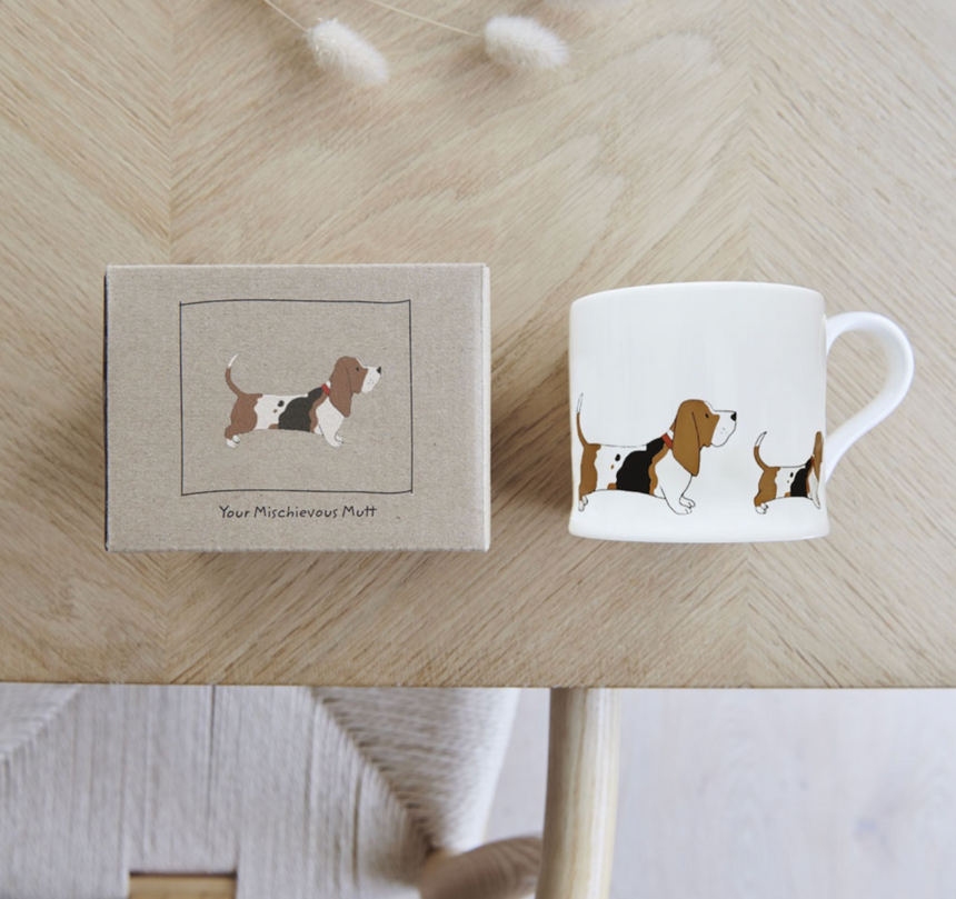 Sweet William Ceramic Mug, Basset Hound