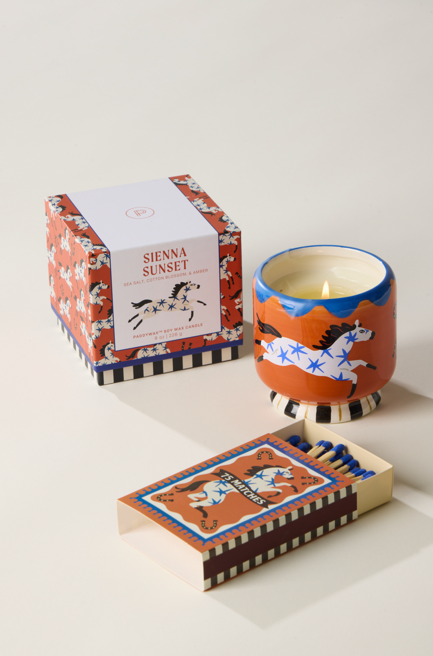 Paddywax A Dopo Horse Ceramic Scented Candle, Sienna Sunset