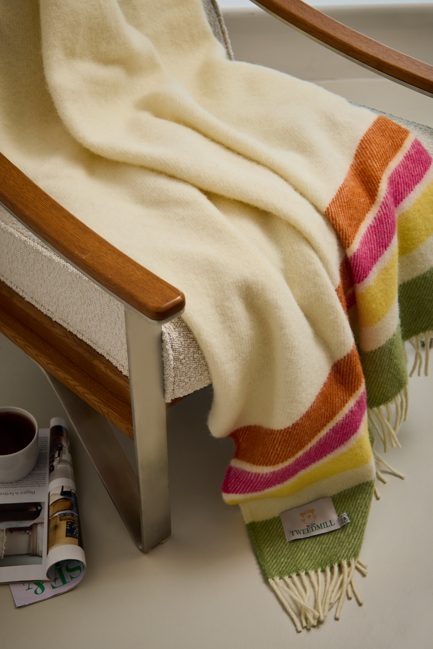 Tweedmill Alaska Pure New Wool Throw, Petal