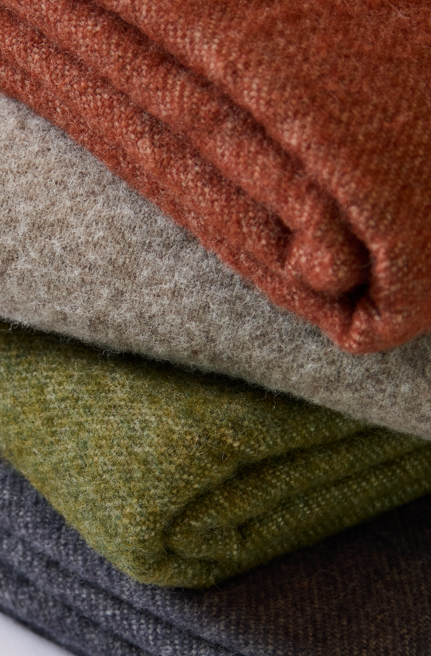 Tweedmill Dartmoor Pure New Wool Reversible Throw, Ketchup