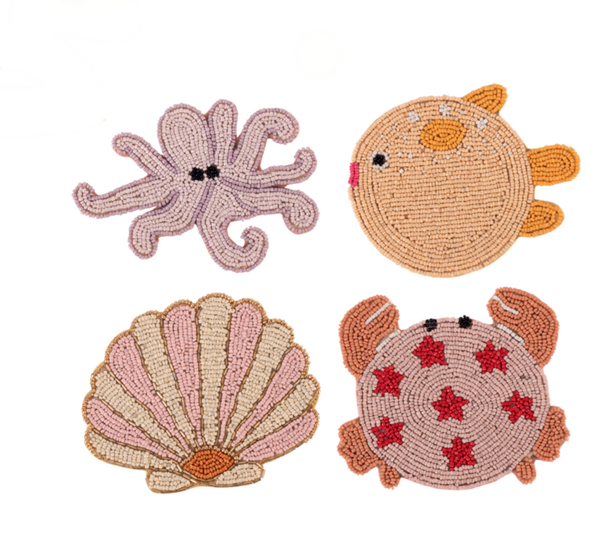 Yvonne Ellen Beaded Animal Coasters ( Set Of 4 )