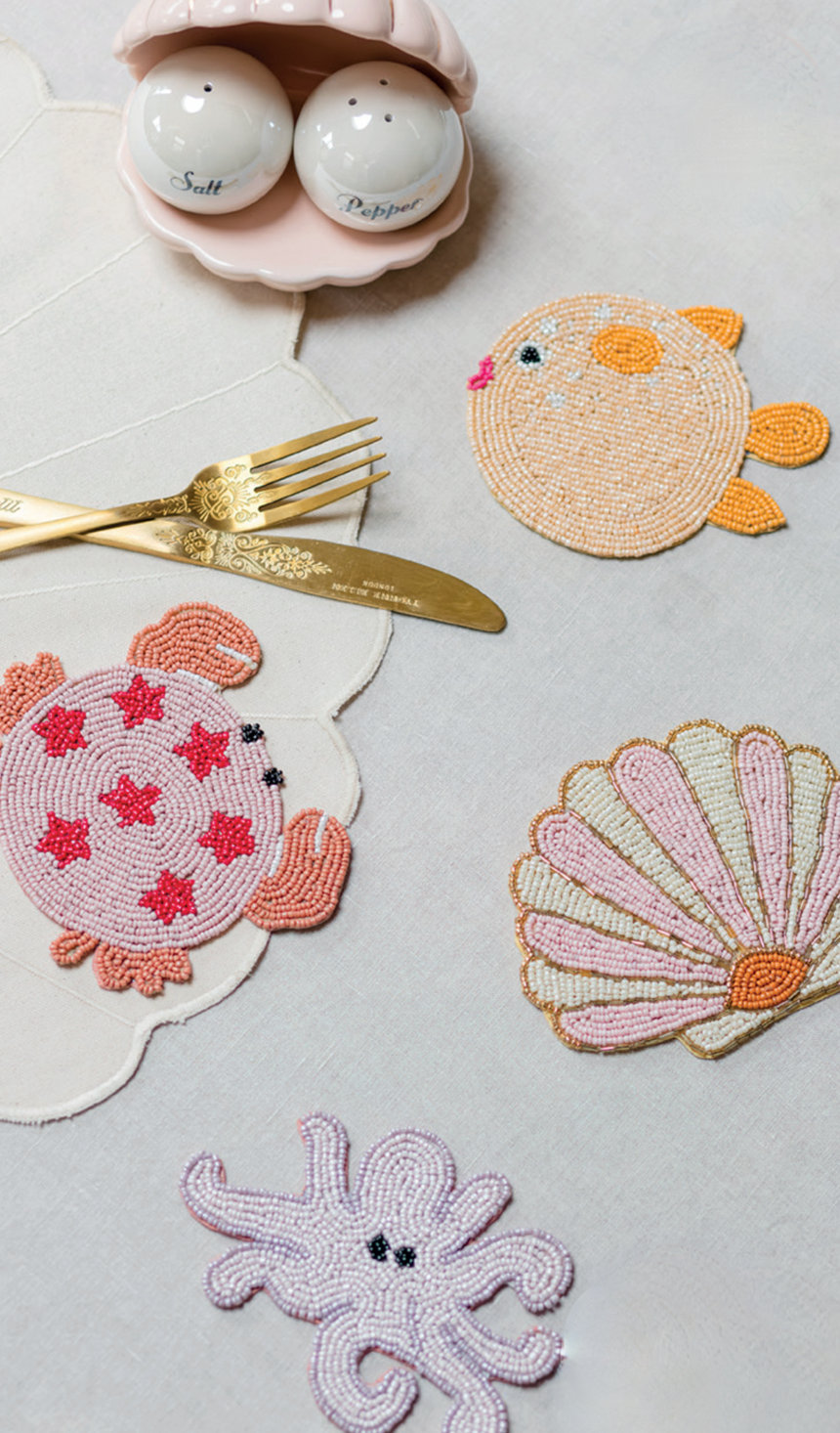 Yvonne Ellen Beaded Animal Coasters ( Set Of 4 )