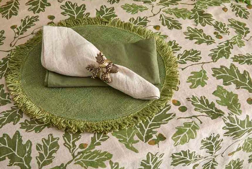 Walton & Co Acorn Pure Linen Tablecloth