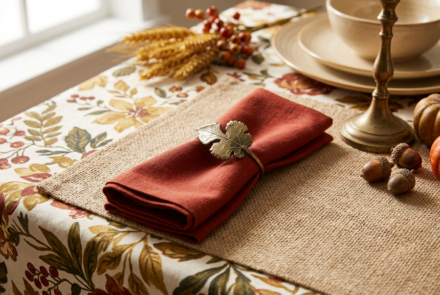Walton & Co Antique Gold Leaf Napkin Ring