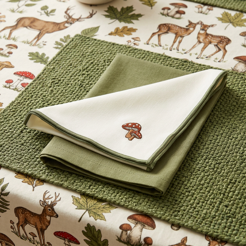 Walton & Co Embroidered Napkin, Toadstool (Set Of 4)