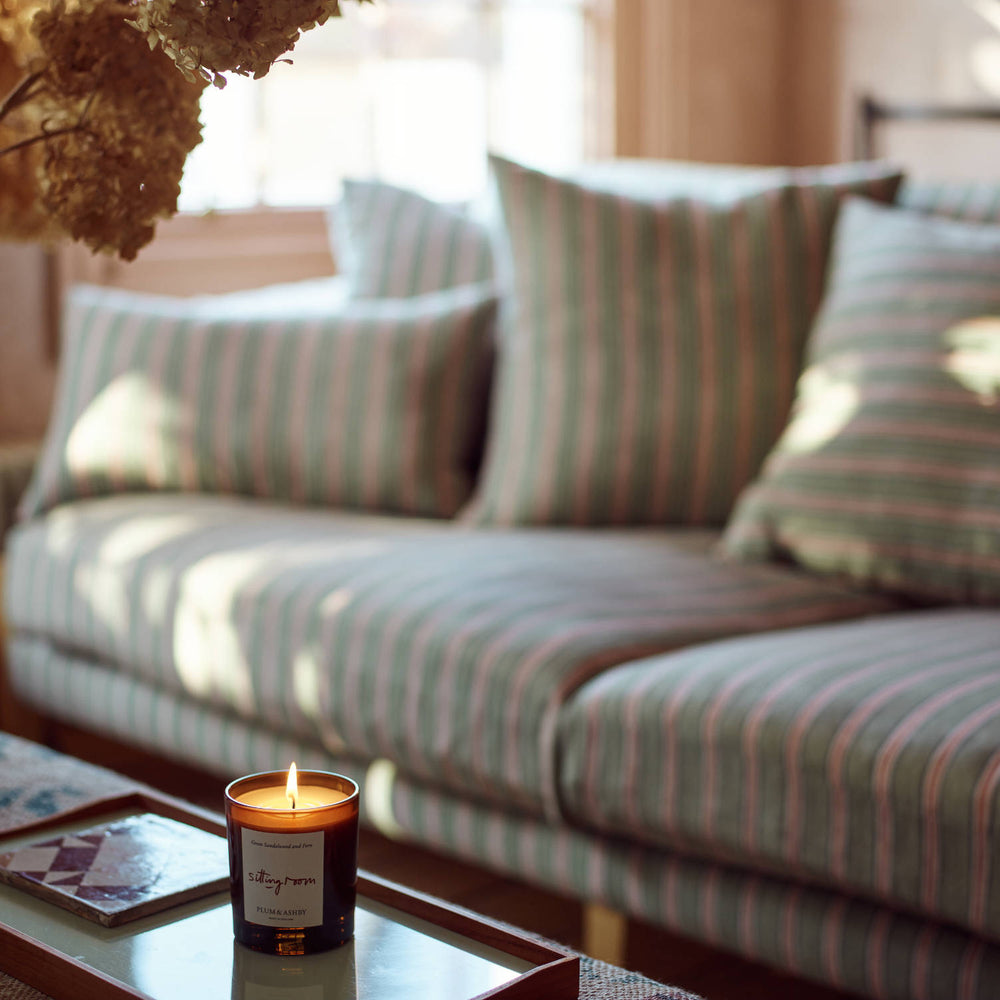 Plum & Ashby Scented Sitting Room  Candle, Green Sandalwood & Fern
