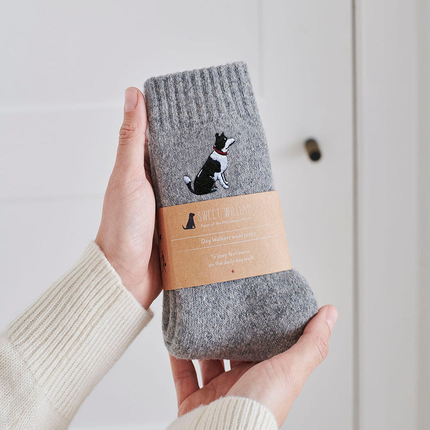 Sweet William Dog Walker Socks, Border Collie