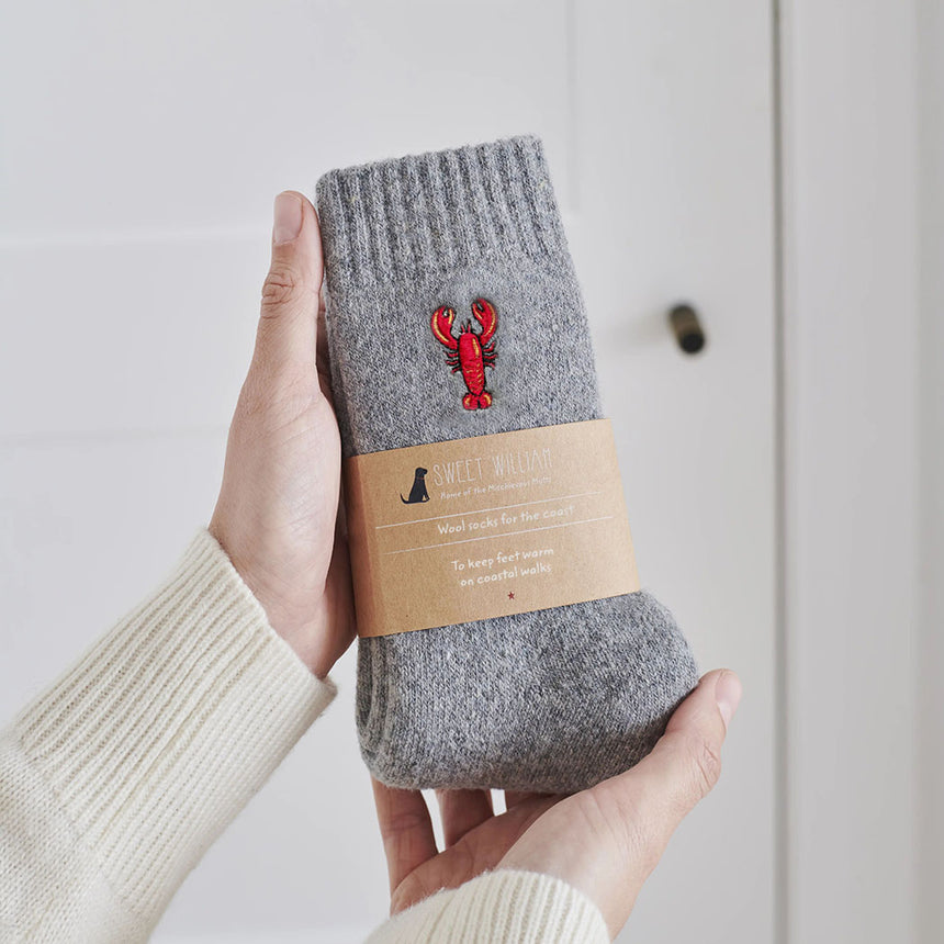 Sweet William Coastal Walking Wool Socks, Lobster