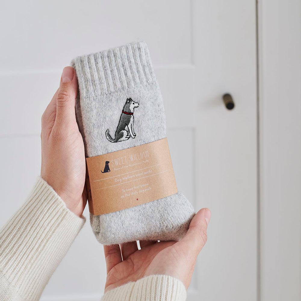 Sweet William Dog Walker Socks, Husky