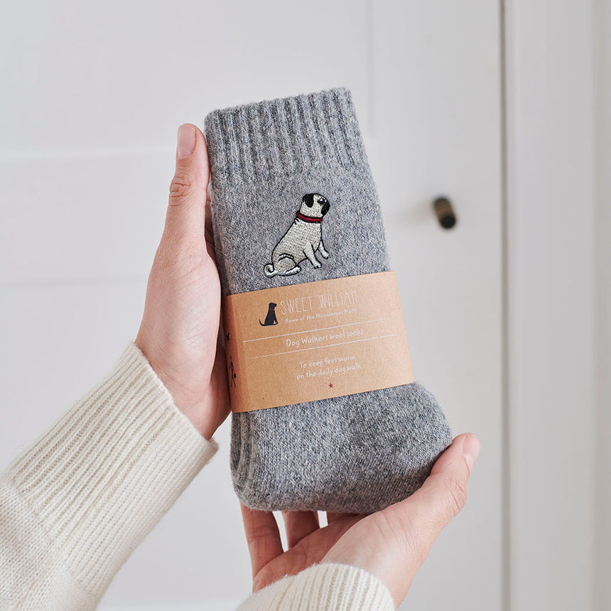 Sweet William Dog Walker Socks, Pug