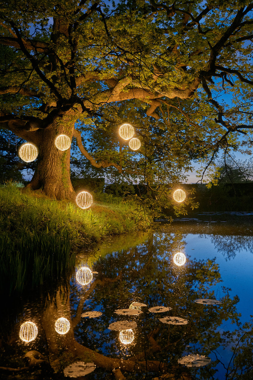 Hanging LED Sphere Light, Copper (40 CM )