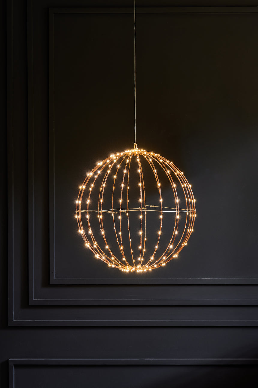 Hanging LED Sphere Light, Copper (40 CM )