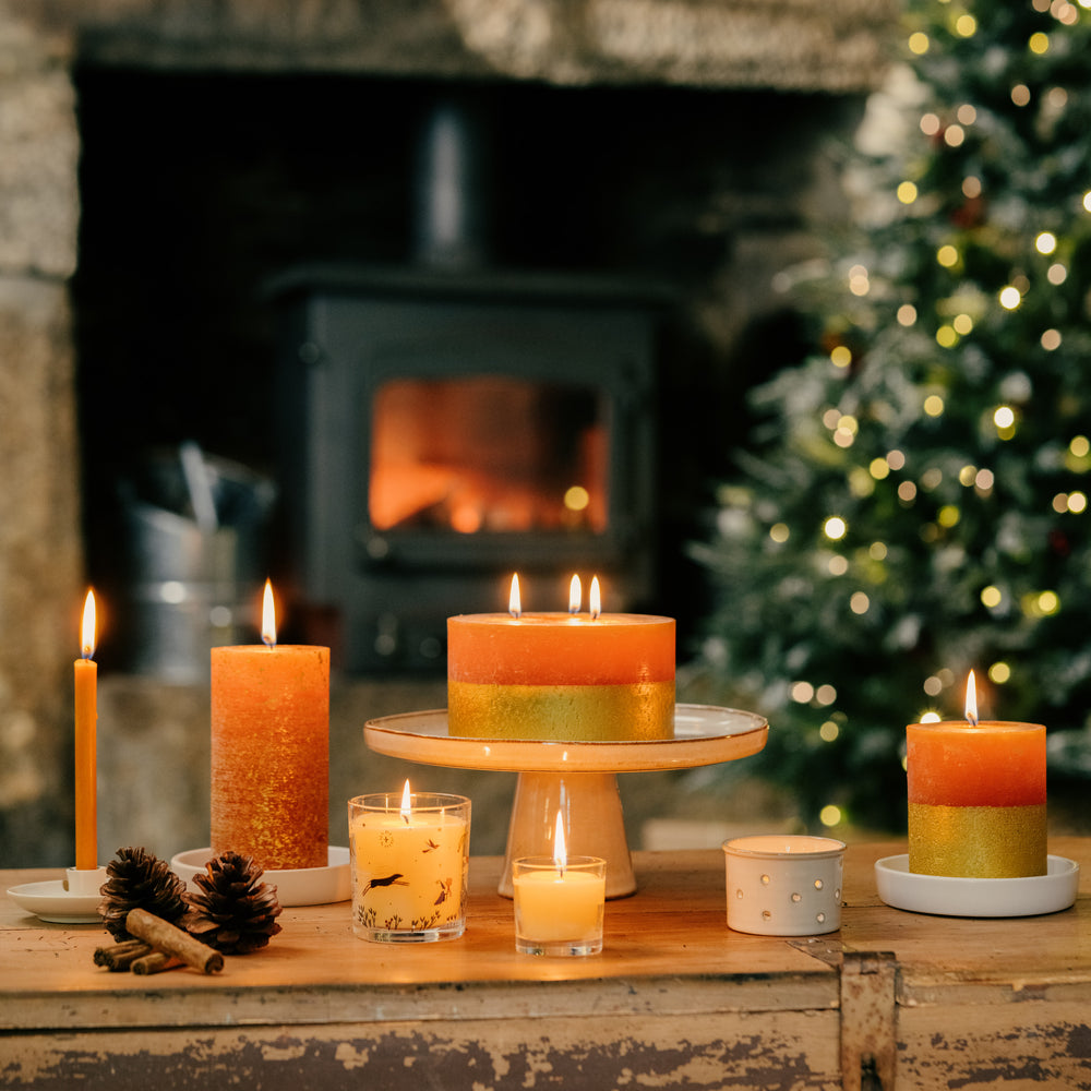 St Eval Mini Fragranced Dinner Candle, Orange & Cinnamon  (Pack Of 6 )