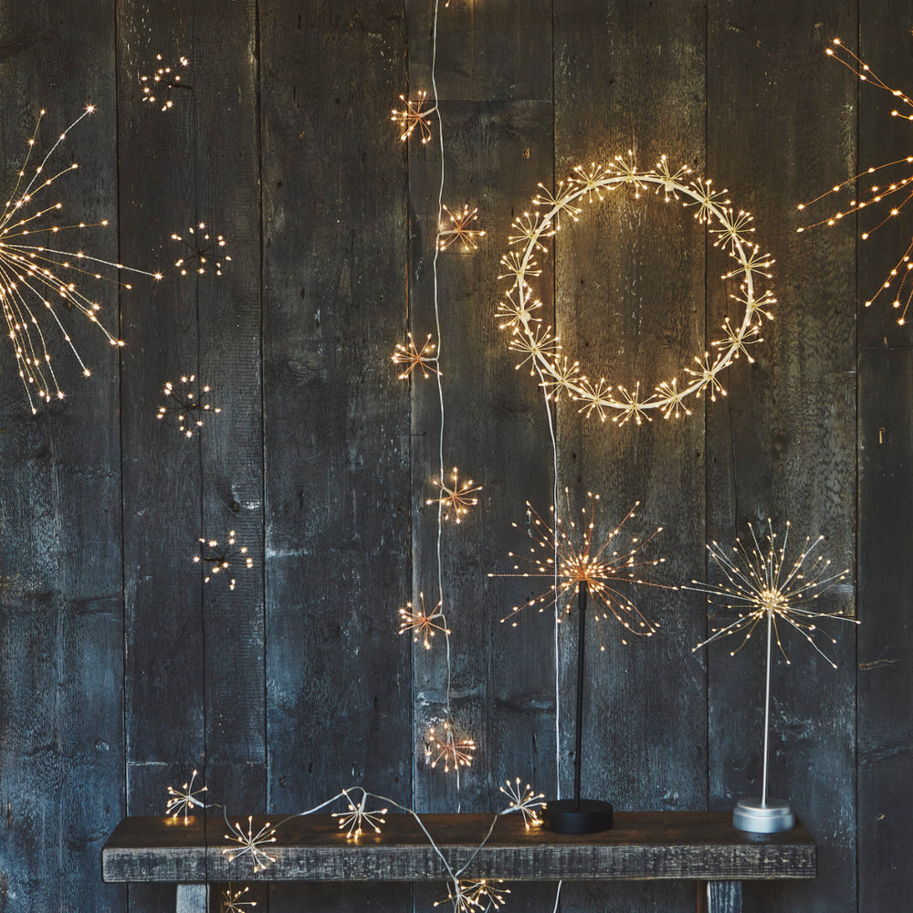 Hanging Starburst LED Fairy Light Copper (Battery Operated)