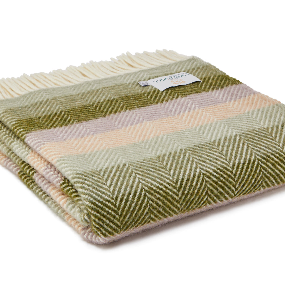 Tweedmill Pure New Wool Throw,Stripe Botanical