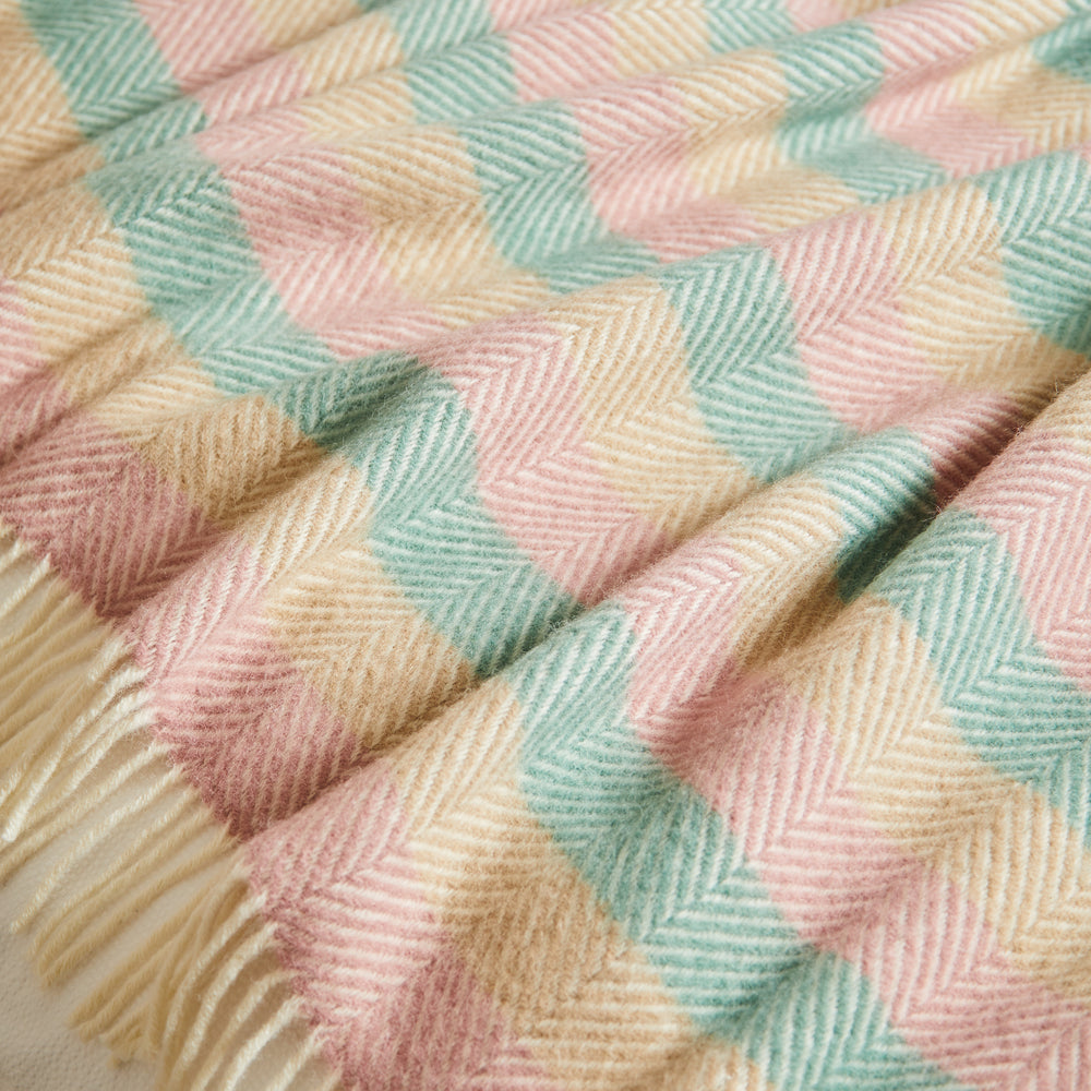 Tweedmill Pure New Wool Throw, Stripe Summer Breeze