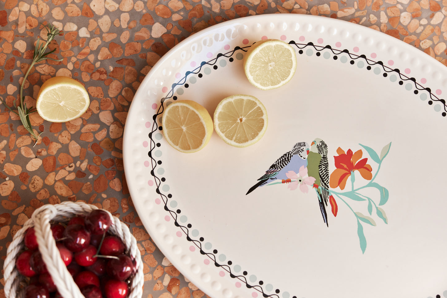 Cath Kidston Painted Table Ceramic Oval Serving Platter