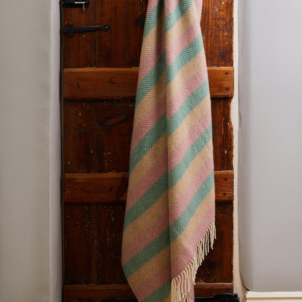 Tweedmill Pure New Wool Throw, Stripe Summer Breeze