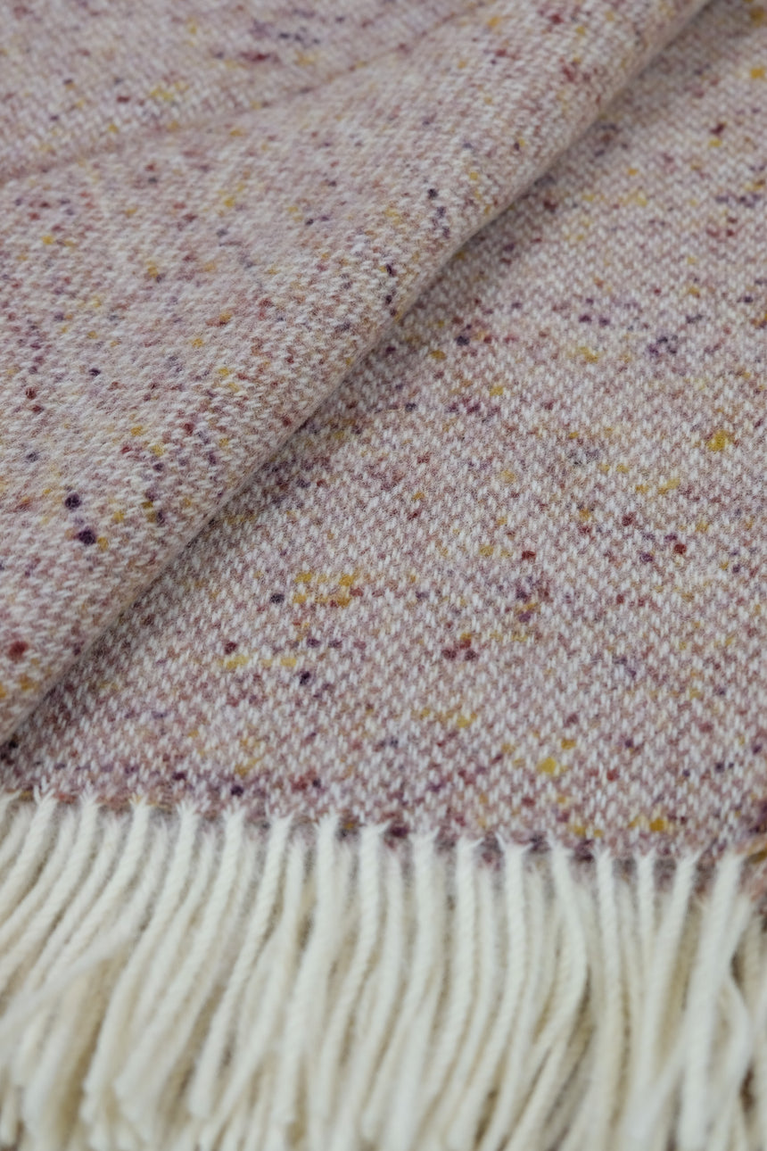 Bronte By Moon Donegal Pure New Wool Throw, Rose